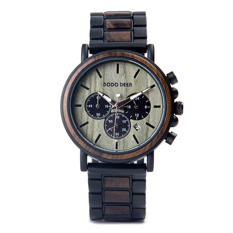 Luxury Wood Stainless Steel Men