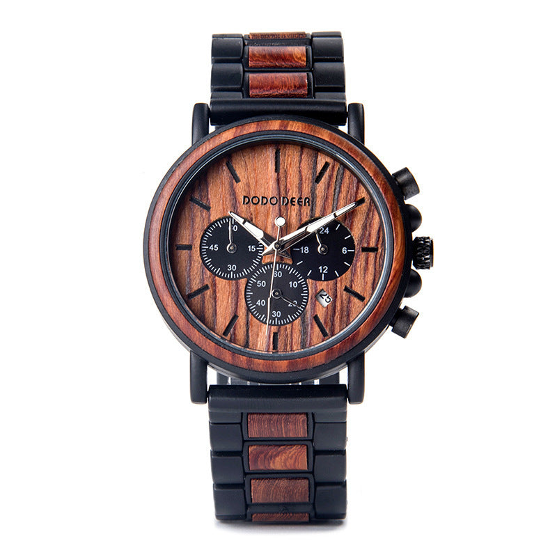 Luxury Wood Stainless Steel Men