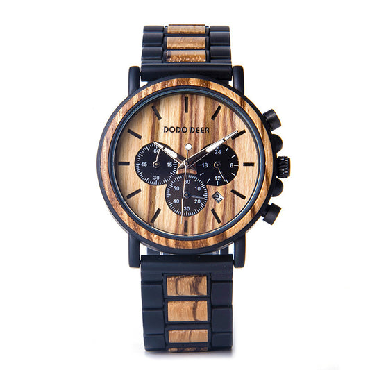 Luxury Wood Stainless Steel Men