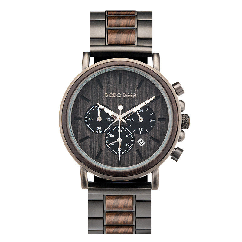 Luxury Wood Stainless Steel Men