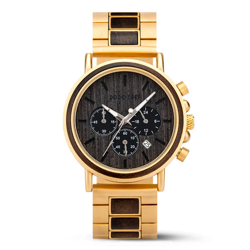 Luxury Wood Stainless Steel Men